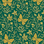 Interlocking Petal Motif with Botanical Flourish (Green) - ODIKA