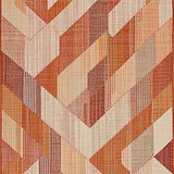 Rust Toned Area Rug with Woven Chevron Pattern and Earthy Accents(Orange)