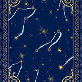 Stellar Constellation with Interlocking Maps and Comet Streaks (Blue)