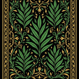 Botanical Fern Cascade with Interlocking Leaf Vines and Flourishes (Black) - ODIKA