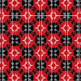 Scandinavian Yuletide Interlocking Plaid with Nordic Details(Red)