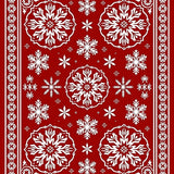 Nordic Snowflake Medallion with Festive Motif Accents(Red)
