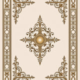 Traditional Damask Noble Embellished Symmetrical Ornamental (Beige)