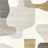 Abstract Feline Beige Area Scratching Mat for Happy Paws & Furniture(Beige)