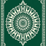 Lotus Bloom with Abstract Scrollwork Flourish(Green)
