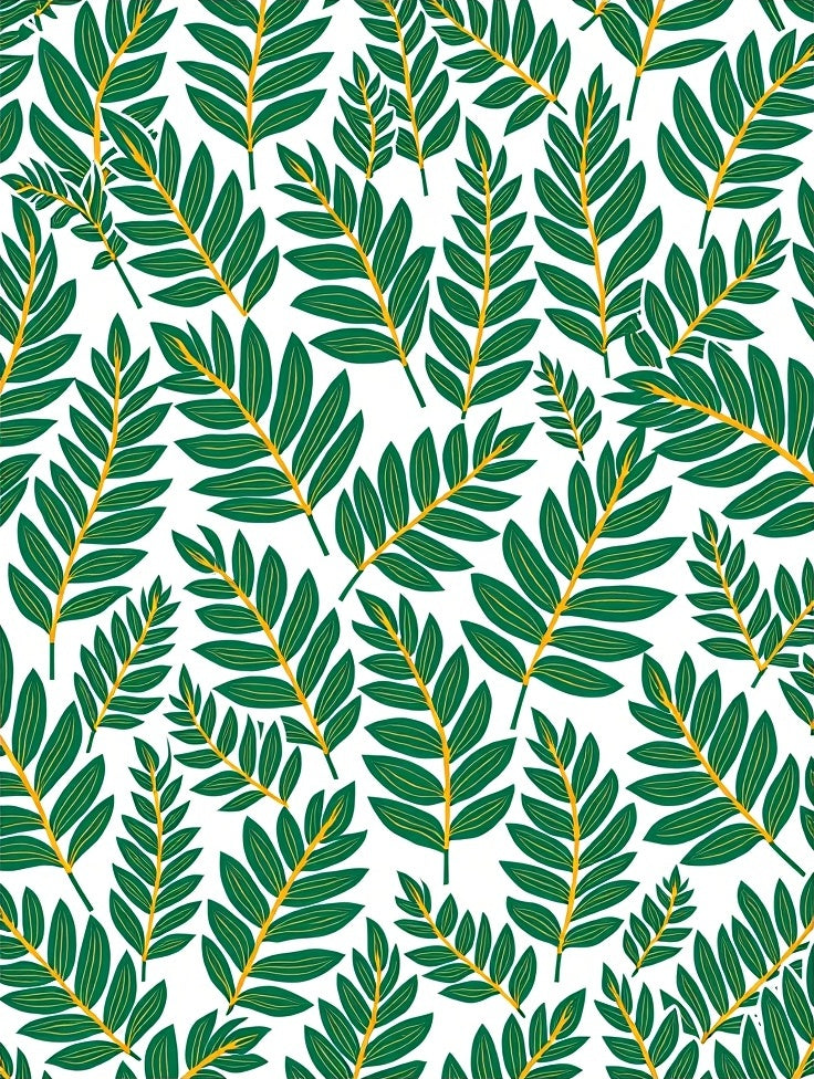 Botanical Leaf Cascade with Nature Inspired Foliage (Green) - ODIKA