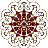 Bloom with Ornamental Petal Layers and Baroque Curves (Gold)