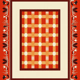 Autumn Harvest Checkered with Bold Seasonal Motifs(Red)