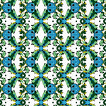 Botanical Vine Trellis Decorative Floor Covering (Blue) - ODIKA