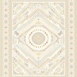 Arizona Shag Collection Geometric Medallion Ivory(Ivory)