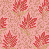 Art Nouveau Floral Cascade with Whimsical Leaf Swirls(Pink)