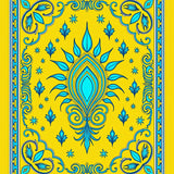 Elegant Peacock Feather Medallion Botanical Jacquard (Yellow)