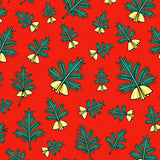 Holiday Featuring Festive Pine Branch Design(Red)