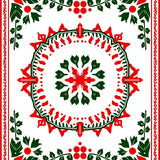 Festive Folk Art Interlocking Motif(Red)
