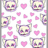 Adorable Kitten Portrait Design Floor with Hearts(Pink)
