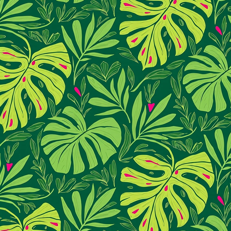 Exotic Rainforest Leaf Flourish Botanical (Green) - ODIKA