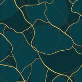 Luxurious Marble Veined with Gilded Accent Swirls Area(Teal)