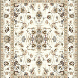 Elegant Area with Vintage Floral Motifs in Warm Beige and Taupe(Beige)