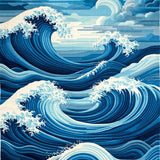 Vibrant Beachy Ripple Effect(Blue)