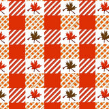 Checkered Gingham with Autumn Harvest Design(Red)