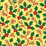 Holly Berry Vine Botanical Christmas Indoor Decorative Throw(Yellow)