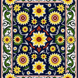 Classic Blooming Garden Scroll Timeless Artwork (Yellow)