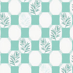 Hexagonal Honeycomb with Abstract Botanical Accents (Green) - ODIKA