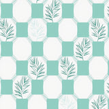 Hexagonal Honeycomb with Abstract Botanical Accents (Green) - ODIKA