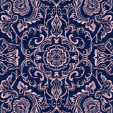 Elegant Floral Vine Medallion Tapestry Abstract Artistic Decorative(Blue)