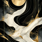 Elegant Monochrome Fluid Design(Black)