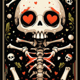 Aesthetic Goth Skull Tufted With Expressive Heart Eye Design(Gray)