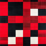 Bold and Black Checkerboard Motif(Red)