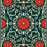 Whimsical Yuletide Scrollwork Poinsettia Filigree Artistic(Red)