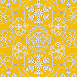 Intricate Snowflake Area with Crystalline Winter Design(Yellow)
