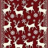 Festive Reindeer with Snowflake Motifs Holiday Design(Red)