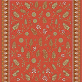 Vintage Floral with Stylized Fern and Berry Accents(Red)