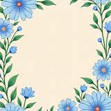 Whimsical Botanical Garden Spiral (Blue)