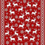 Festive Reindeer Holiday Decorative Floor With Snowflake(Red)