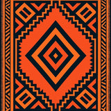 Aztec Lattice Heritage Southwest Handwoven(Orange)