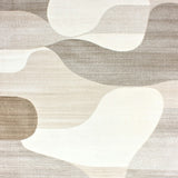 Contemporary Square Beige Abstract Design(Beige)
