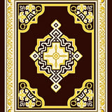 Interlocking Trellis Medallion with Motifs and Art Flourishes(Brown)