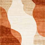 Earthen Terracotta Beige Abstract Swirls Area(Beige)