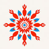 Abstract Starburst Interwoven Knot(Red)