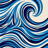Mystical Ocean Wave Nautical Decorative Flat Surface (Blue)