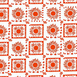 Heritage Gingham Grid with Interlocking Autumnal Accents(Orange)