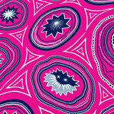 Galactic Spiral Featuring Radiant Planetary Rings And Starbursts (Pink)