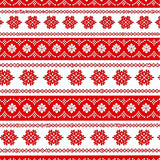 Nordic Yuletide Bands with Crisp Interlocking Snowflake Motifs(Red)