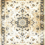 Floor Beige Medallion Design Vintage Accent(Beige)
