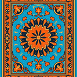 Heritage Floral Medallion with Interlocking Rosette (Blue) - ODIKA