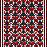Interlocking Lattice with Bold Contrast Design(Red)